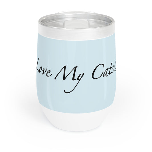 Amo a mis gatos - Vaso de vino - Chambray