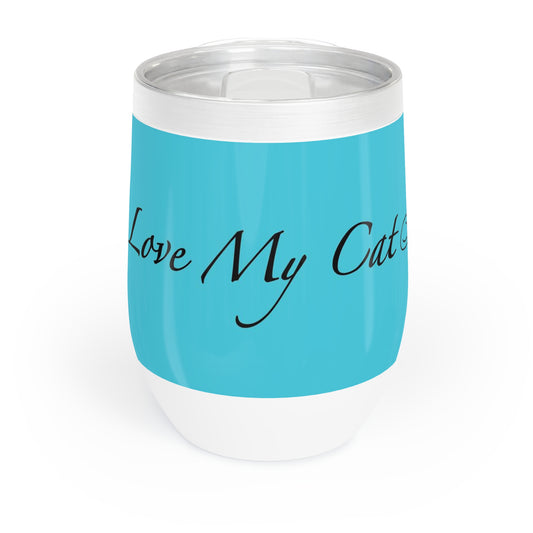 Amo a mi gato - Vaso de vino - Azul laguna