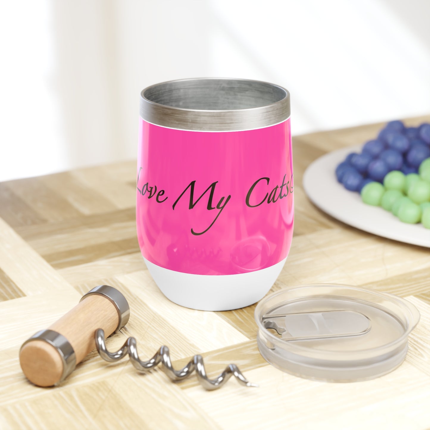 Amo a mis gatos - Vaso de vino - Magenta