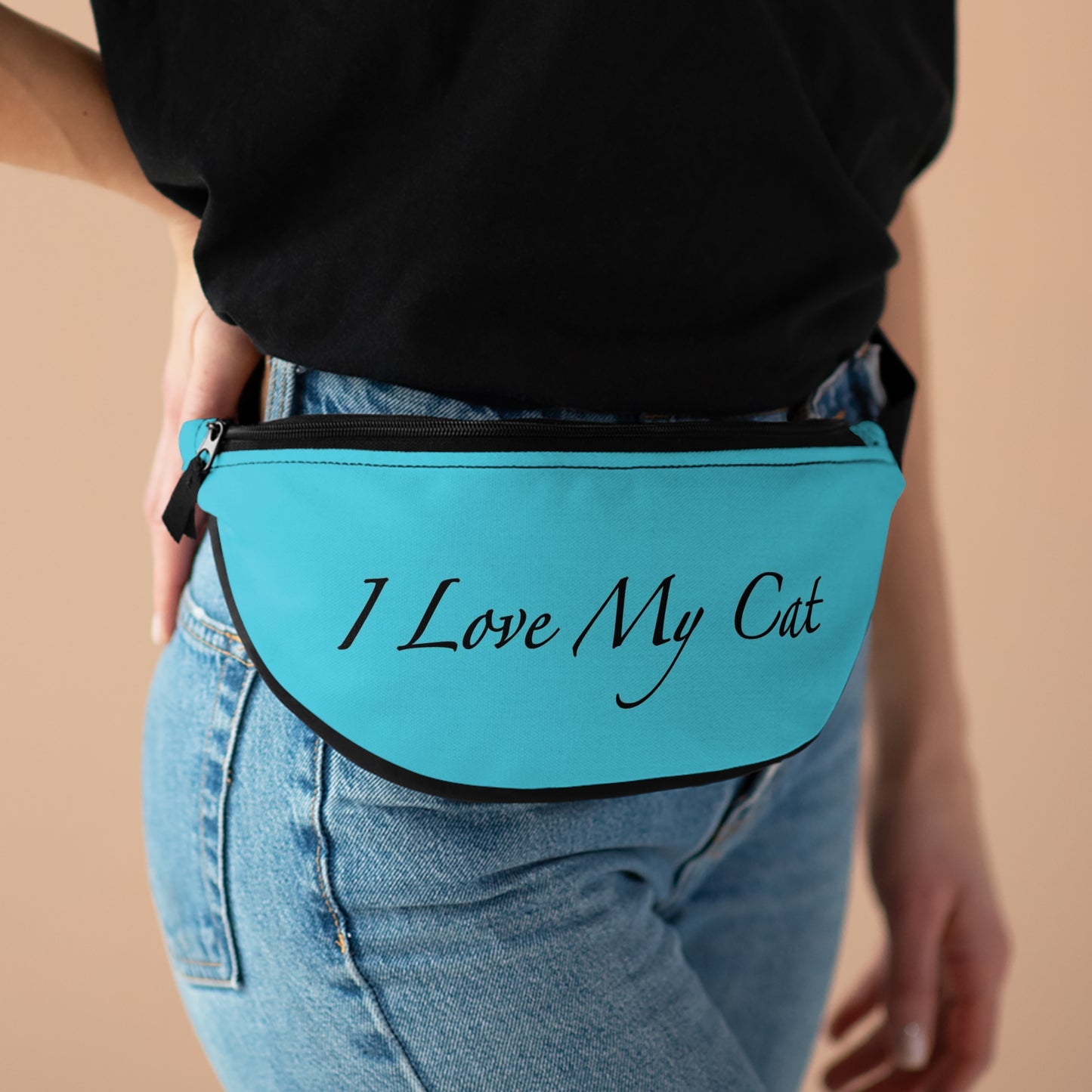 I Love My Cat - Riñonera - Azul Lagoon