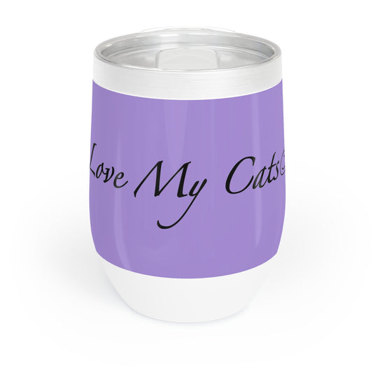 Amo a mis gatos - Vaso de vino - Violeta