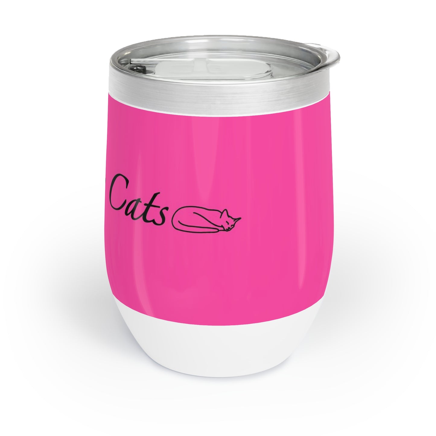 Amo a mis gatos - Vaso de vino - Magenta