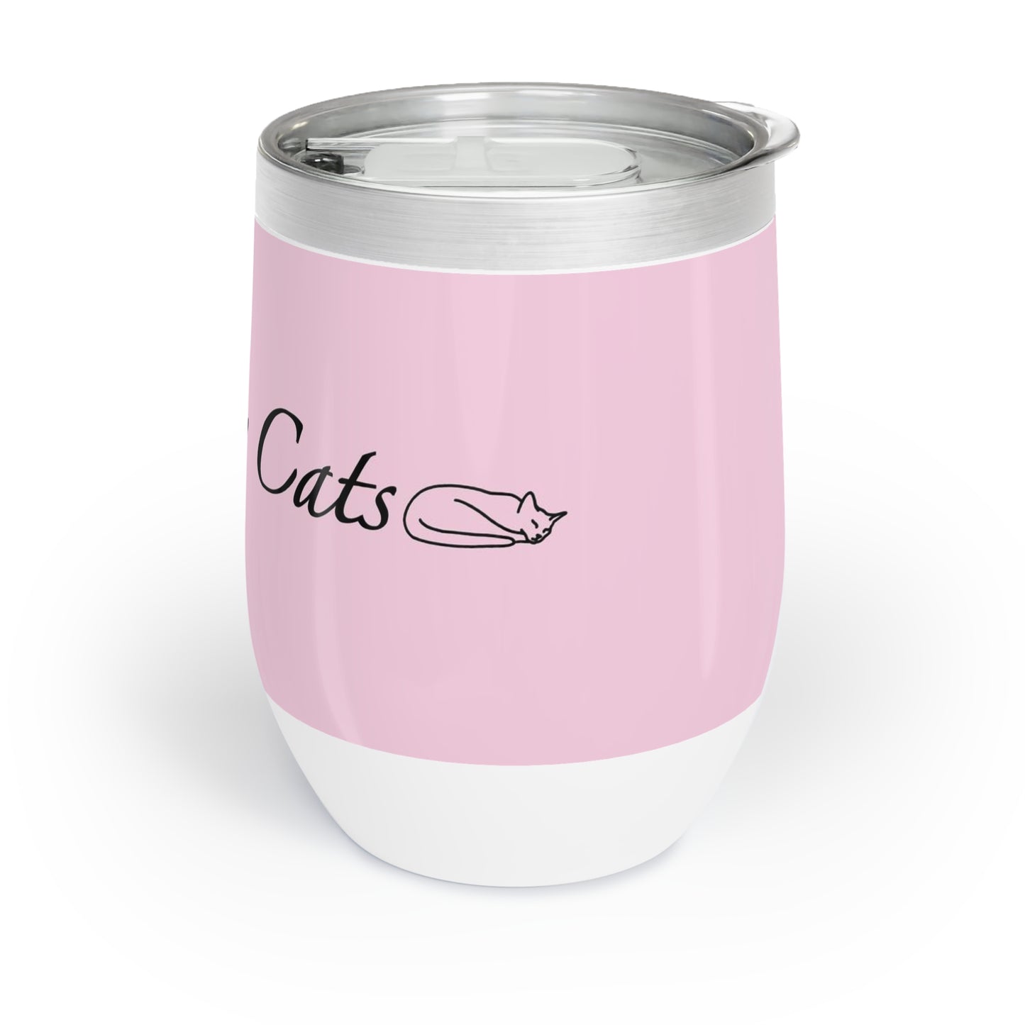 Amo a mis gatos - Vaso de vino - Flor