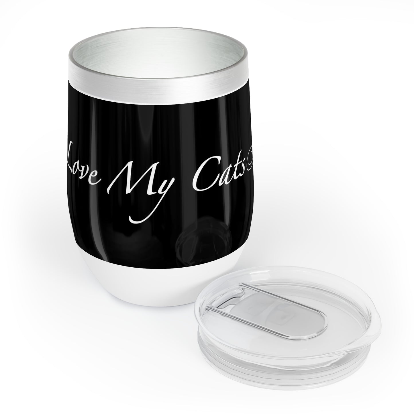 Amo a mis gatos - Vaso de vino - Negro