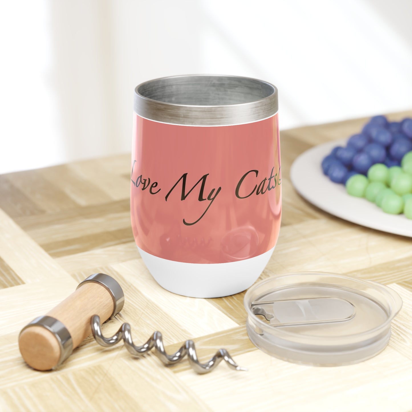 Amo a mis gatos - Vaso de vino - Sandía