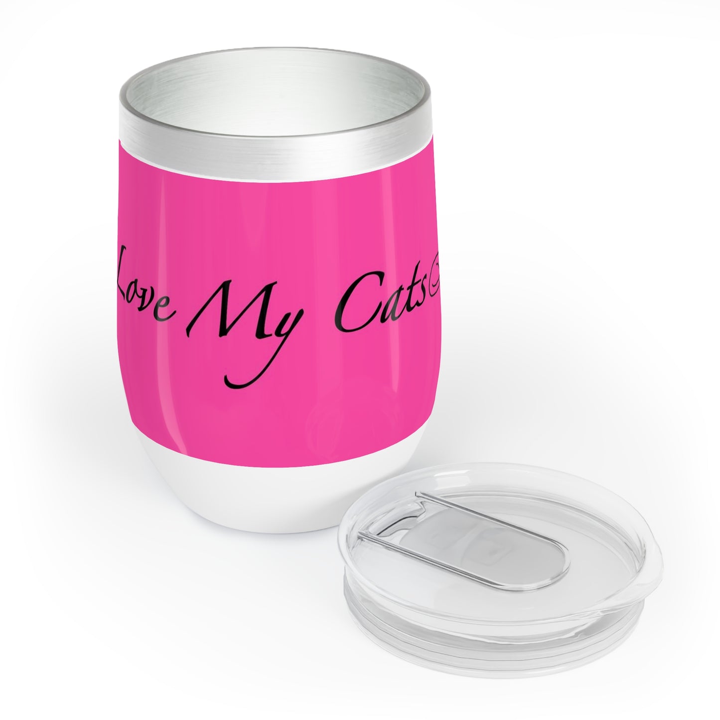 Amo a mis gatos - Vaso de vino - Magenta