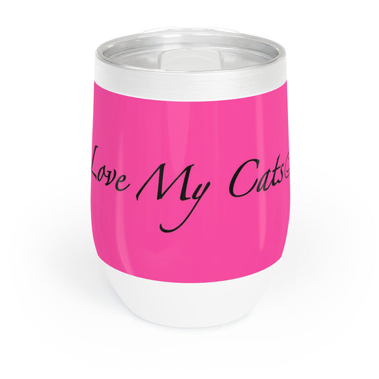 Amo a mis gatos - Vaso de vino - Magenta