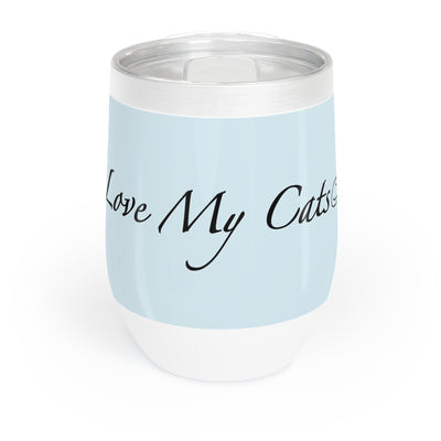 Amo a mis gatos - Vaso de vino - Chambray