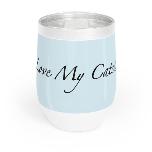 I Love My Cats - Wine Tumbler - Chambray