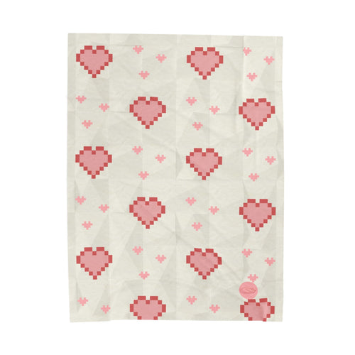 Velveteen Plush Blanket - Hearts