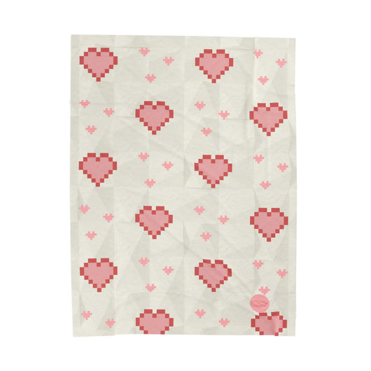 Velveteen Plush Blanket - Hearts