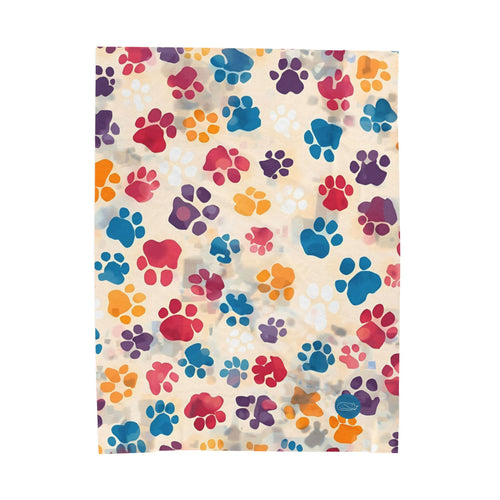 Velveteen Plush Blanket - Paw Prints