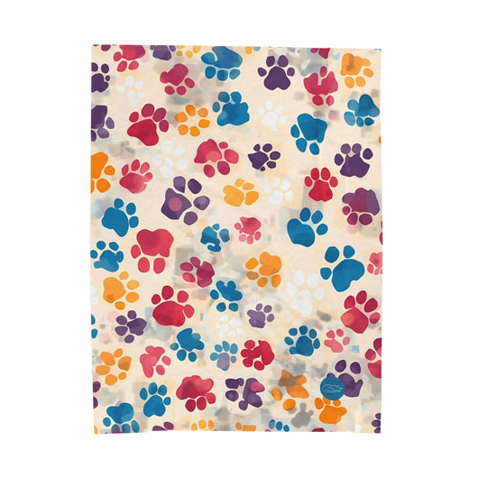 Velveteen Plush Blanket - Paw Prints