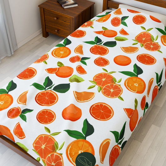 Velveteen Plush Blanket - Oranges