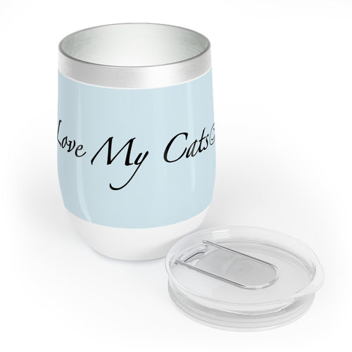 I Love My Cats - Wine Tumbler - Chambray
