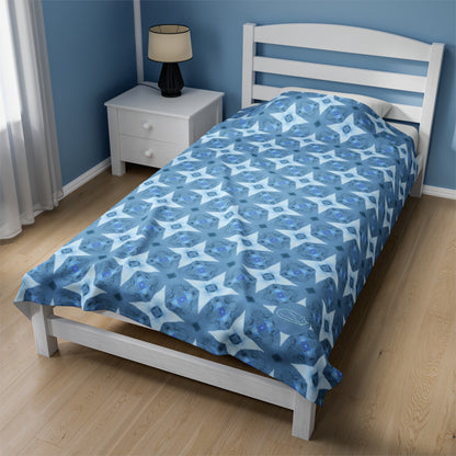 Velveteen Plush Blanket - Alice Blue