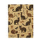 Velveteen Plush Blanket - Brown Cats
