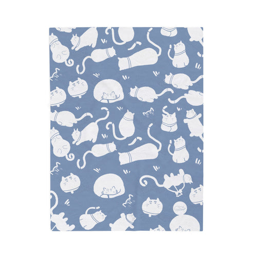 Velveteen Plush Blanket - Cozy Cats