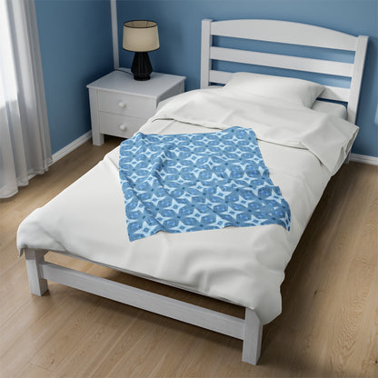 Velveteen Plush Blanket - Alice Blue