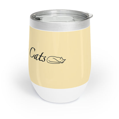 Amo a mis gatos - Vaso de vino - Plátano