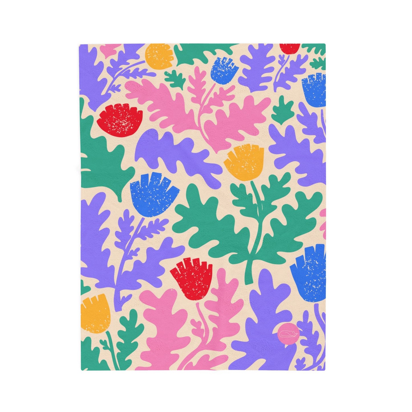 Velveteen Plush Blanket - Colorful Flowers