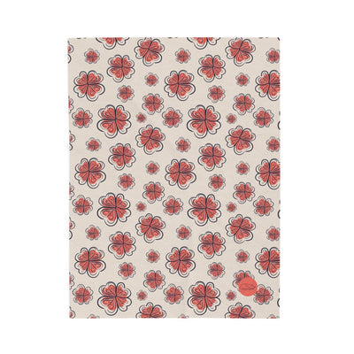 Velveteen Plush Blanket - Red Flowers