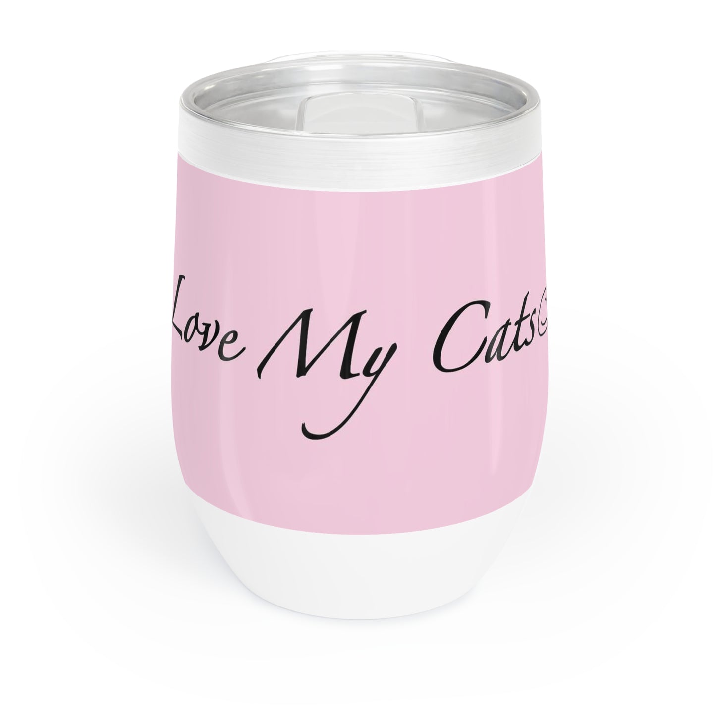 Amo a mis gatos - Vaso de vino - Flor