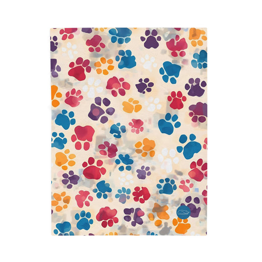 Velveteen Plush Blanket - Paw Prints