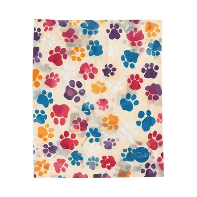 Velveteen Plush Blanket - Paw Prints