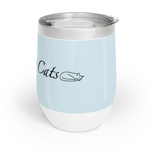 I Love My Cats - Wine Tumbler - Chambray