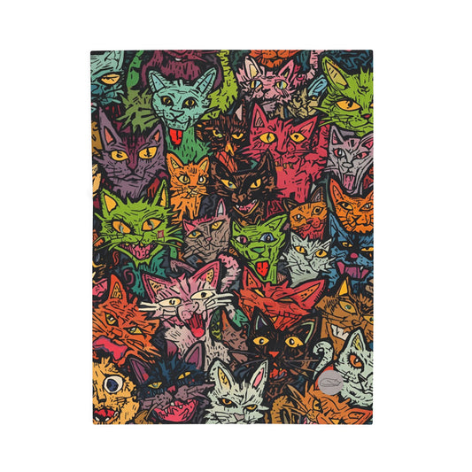 Velveteen Plush Blanket - Spooky Cats