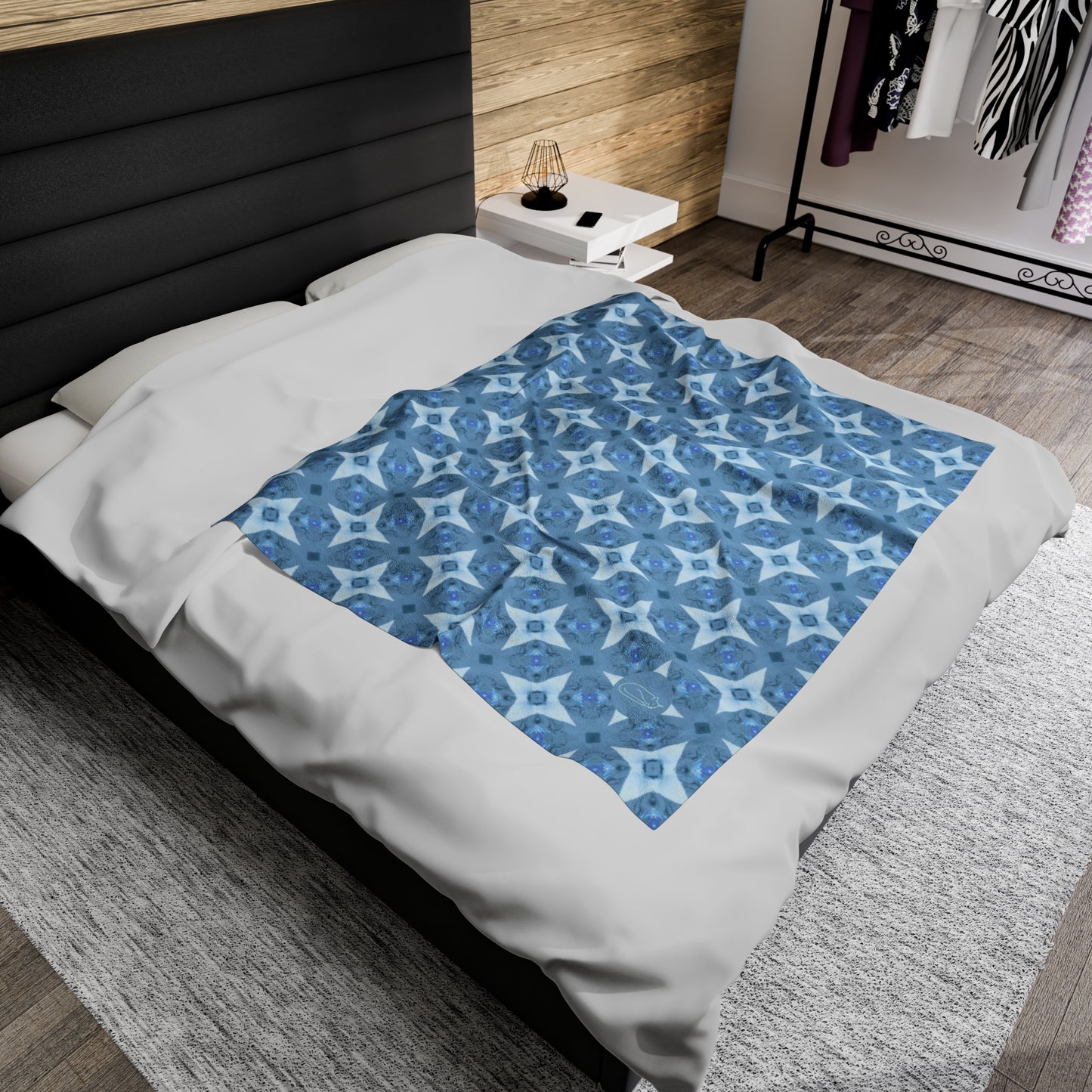 Velveteen Plush Blanket - Alice Blue