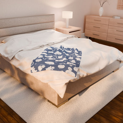 Velveteen Plush Blanket - Cozy Cats
