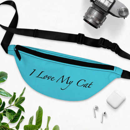 I Love My Cat - Riñonera - Azul Lagoon