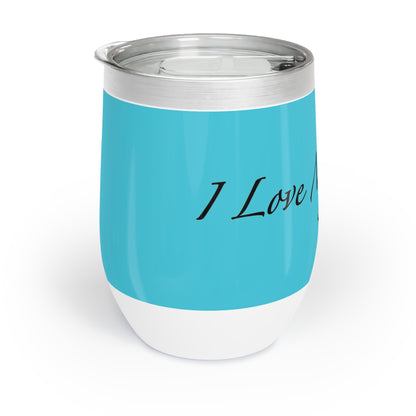 Amo a mi gato - Vaso de vino - Azul laguna