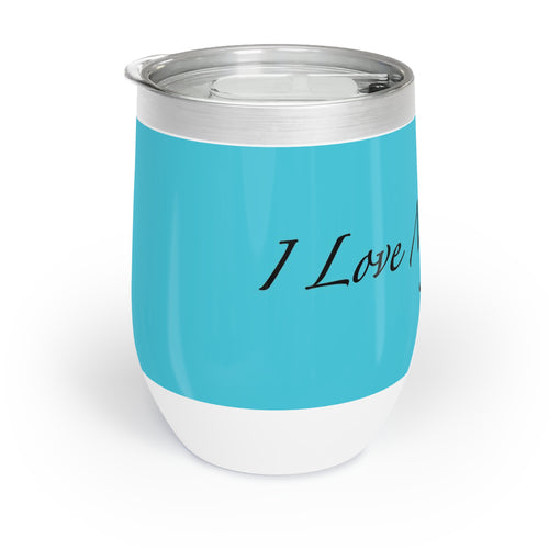 I Love My Cat - Wine Tumbler - Lagoon Blue