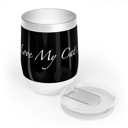 Amo a mi gato - Vaso de vino - Negro