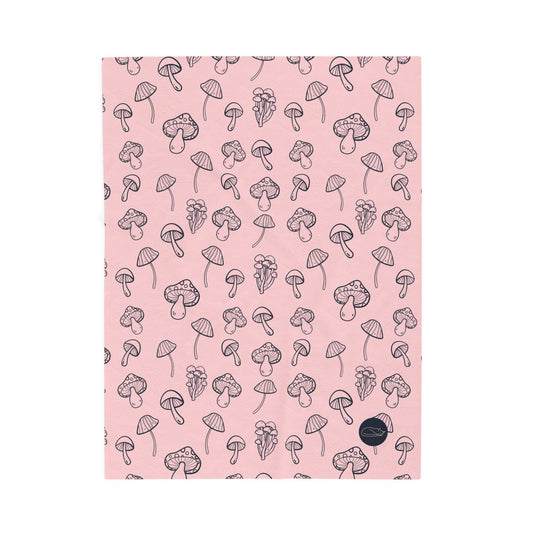 Velveteen Plush Blanket - Mushrooms