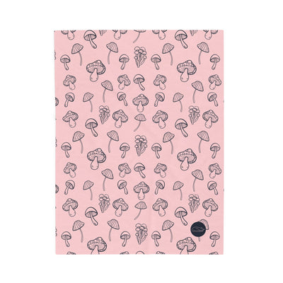 Velveteen Plush Blanket - Mushrooms