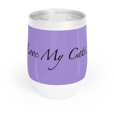 Amo a mis gatos - Vaso de vino - Violeta