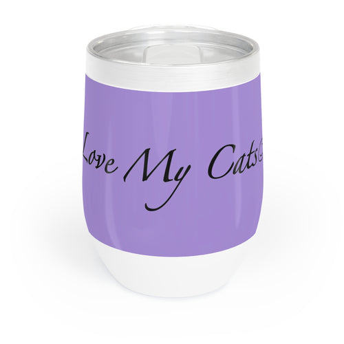 I Love My Cats - Wine Tumbler - Violet