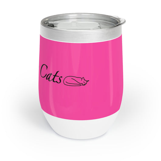 Amo a mis gatos - Vaso de vino - Magenta