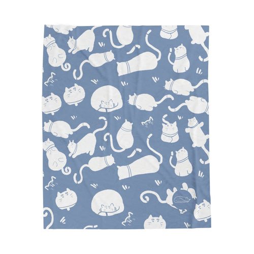 Velveteen Plush Blanket - Cozy Cats