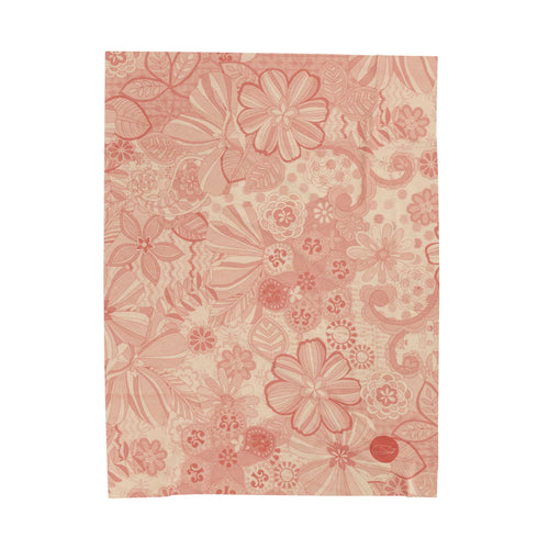 Velveteen Plush Blanket - Red Floral
