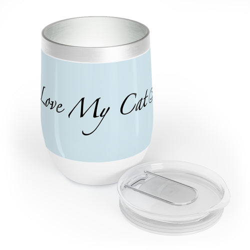 I Love My Cat - Wine Tumbler - Chambray