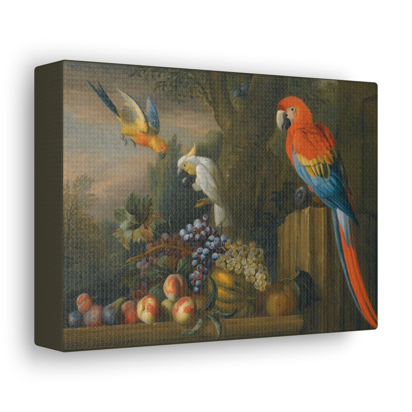 A Macaw, Ducks, Parrots and Other Birds in a Landscape