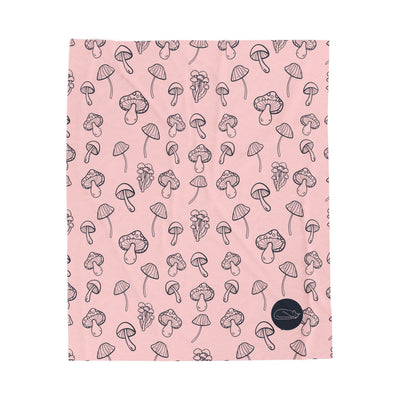 Velveteen Plush Blanket - Mushrooms