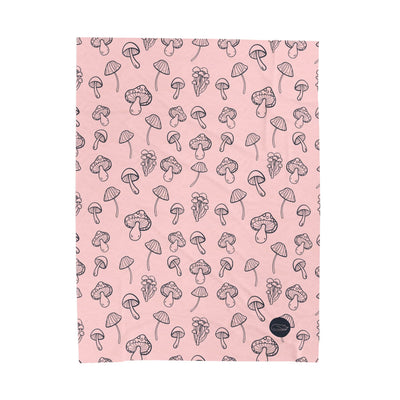 Velveteen Plush Blanket - Mushrooms