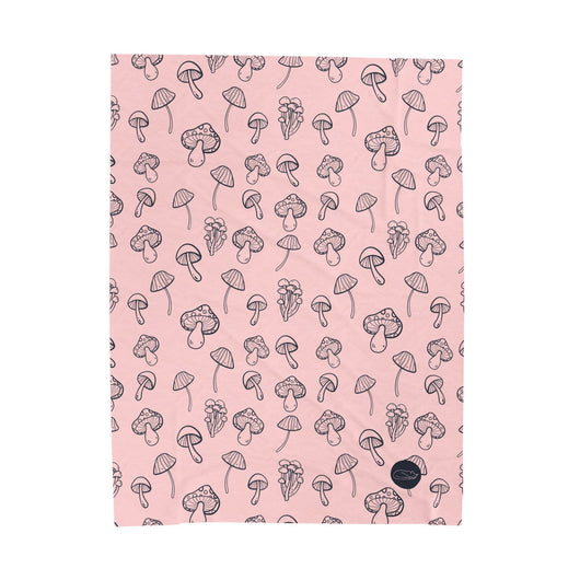 Velveteen Plush Blanket - Mushrooms