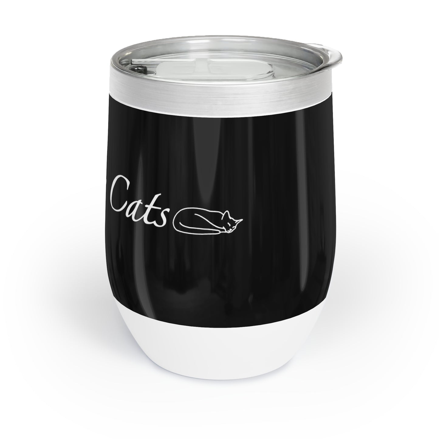 Amo a mis gatos - Vaso de vino - Negro